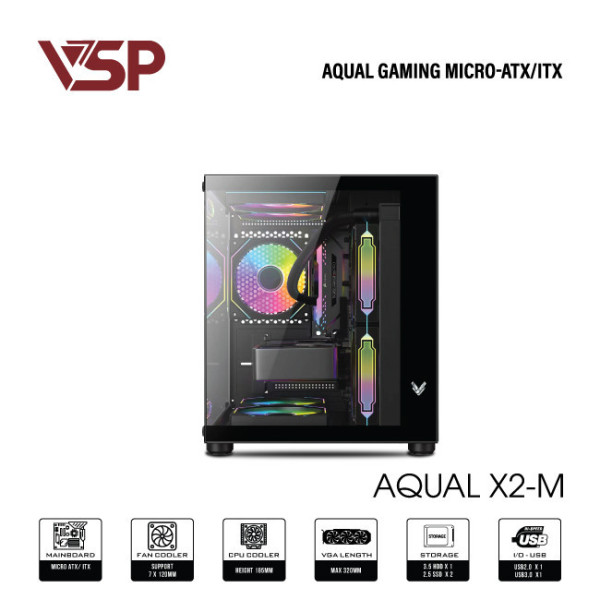 Vỏ Case Máy Tính Aqual X2-M Black