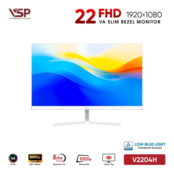 Màn Hình VSP V2204H White (22 inch /  FHD / 100Hz / 5ms)