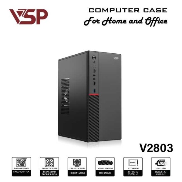 Case văn phòng VSP V2803 (M-ATX/I-ATX)