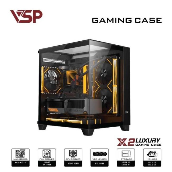 Vỏ Case Máy Tính X2 Luxury Black