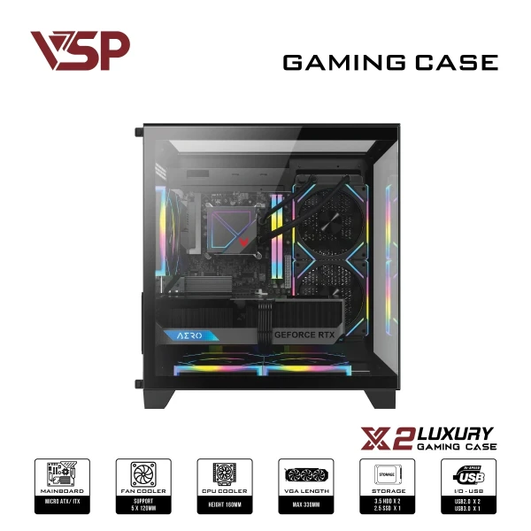 Vỏ Case Máy Tính X2 Luxury Black