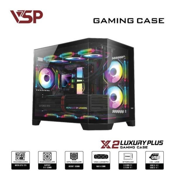 Vỏ Case Máy Tính X2 Luxury Plus Black