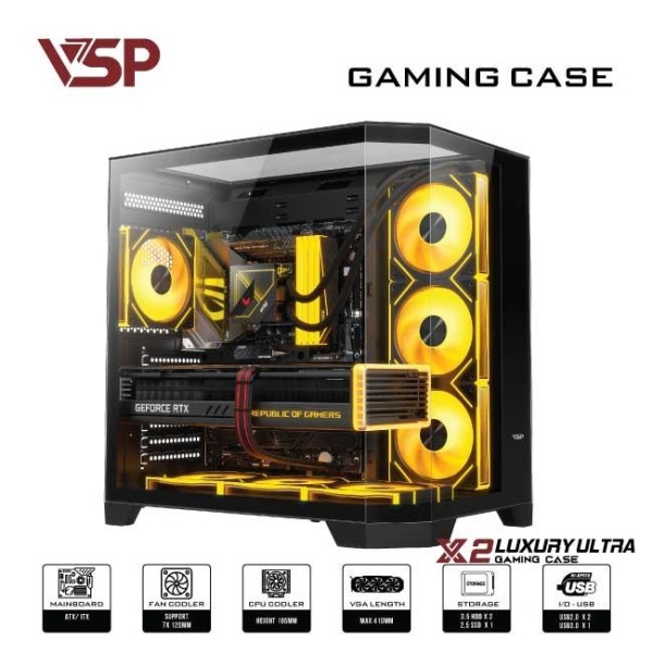 Vỏ Case Máy Tính X2 Luxury Ultra Black