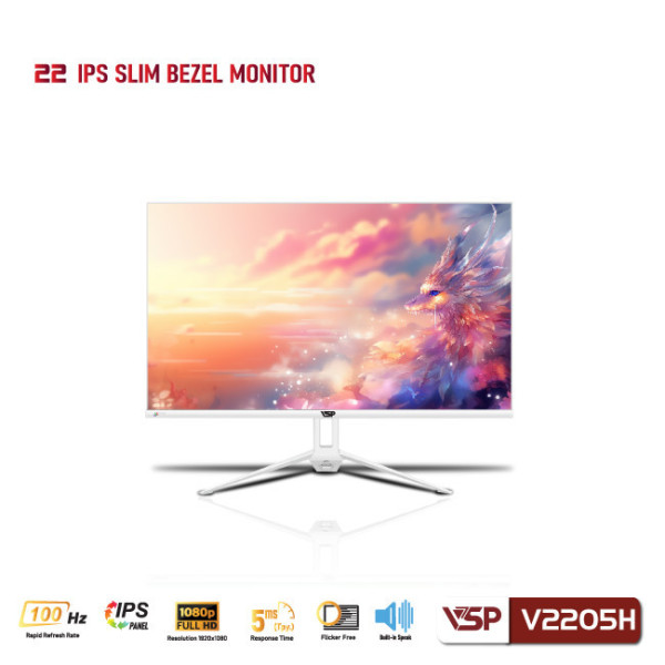 Màn Hình VSP V2205H White (22 inch / IPS / FHD / 100Hz / 5ms)