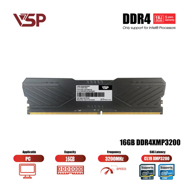 Ram PC VSP DDR4 16GB - 3200MHz (only support Intel)