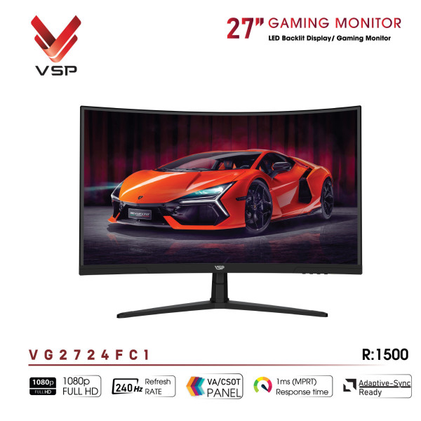 Màn hình cong Gaming VSP VG2724FC1 - 240Hz - 1ms - R:1500