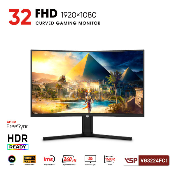 Màn hình cong Gaming VSP VG3224FC1 - 240Hz - 1ms - R1500 