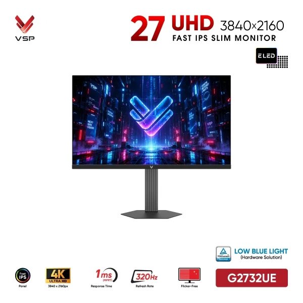 Màn Hình Gaming VSP G2732UE (27 inch / Fast IPS / 4K UHD / 320Hz / 1ms)