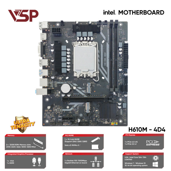 Bo Mạch Chủ | Mainboard VSP H610M-4D4 