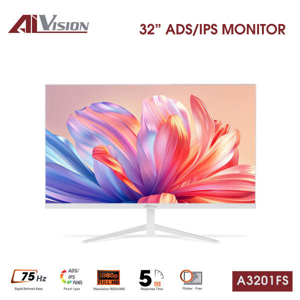 Màn hình máy tính văn phòng AiVision A3201FS (31.5inch / IPS / FHD / 75hz / 5ms) - Trắng