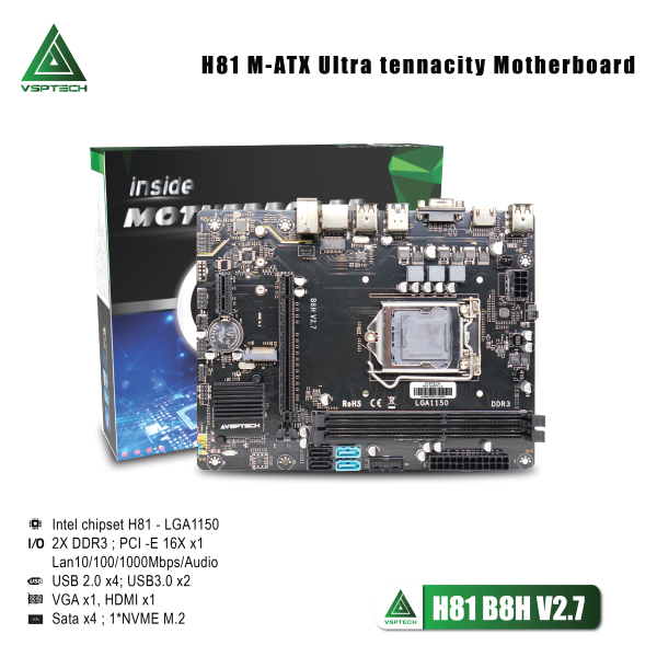 Bo Mạch Chủ - Mainboard VSPTECH H81 B8H V2.7