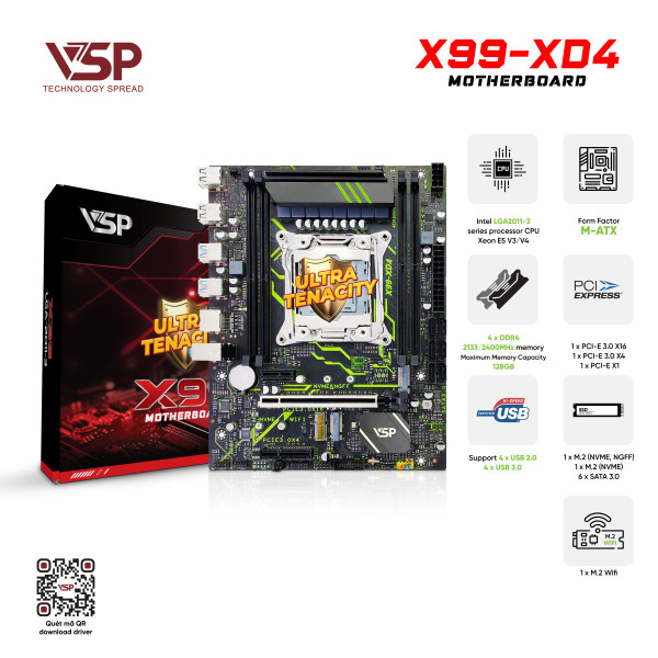 Bo Mạch Chủ - Mainboard VSP X99 - XD4