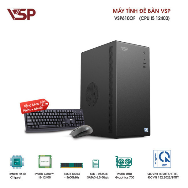Máy tính để bàn thương hiệu VSP VSP610OF (Core i5-12400)