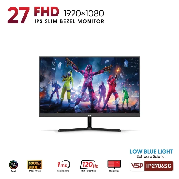 Màn Hình VSP IP2706SG (27inch / FHD / IPS / 120Hz / 1ms / HDR / FreeSync / AdaptiveSync)