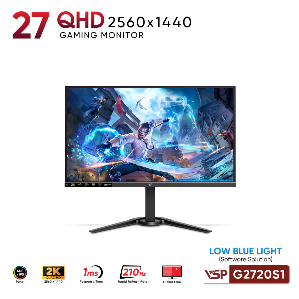 Màn Hình VSP G2720QS1 (27 inch / 2K / IPS / ELED / 1.07 tỷ màu / 210Hz / 1ms)