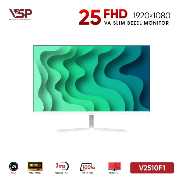Màn Hình VSP V2510F1 White (25 inch / VA / FHD / 100Hz / 1ms)