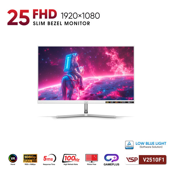 Màn Hình VSP V2510F1 (25inch / VA / FHD / 100Hz / 1ms) Trắng