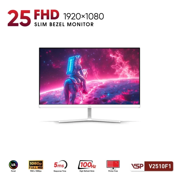 Màn Hình VSP V2510F1 White (25 inch / VA / FHD / 100Hz / 1ms)