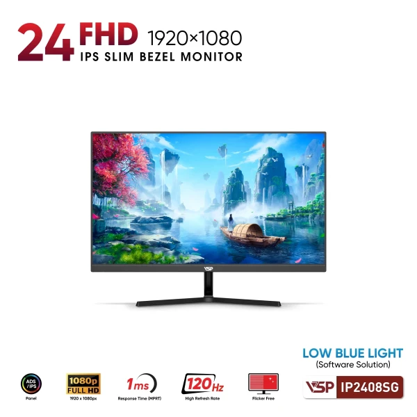 Màn Hình VSP IP2408SG Black (24inch / FHD / IPS / 120Hz / 1ms / FreeSync / AdaptiveSync)
