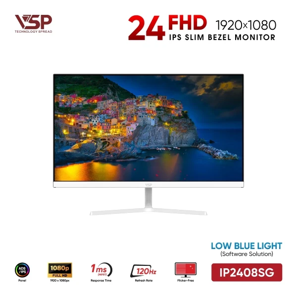 Màn Hình VSP IP2408SG White (24 inch / IPS / FHD / 120Hz / 1ms)