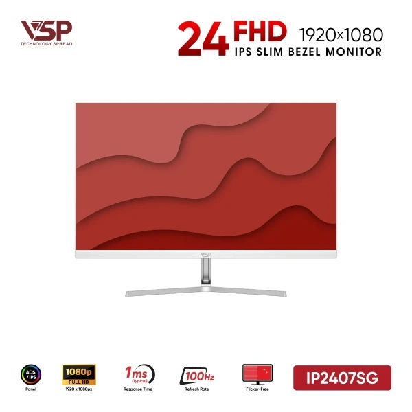Màn Hình VSP IP2407SG White (24 inch / IPS / FHD / 100Hz / 1ms)