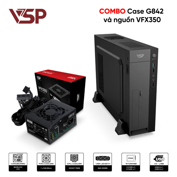 Vỏ Case VSP G842 và Nguồn SFX VFX350