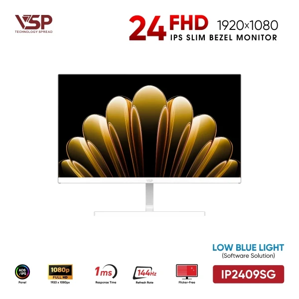 Màn Hình VSP IP2409SG White (24 inch / IPS / FHD / 144Hz / 1ms)
