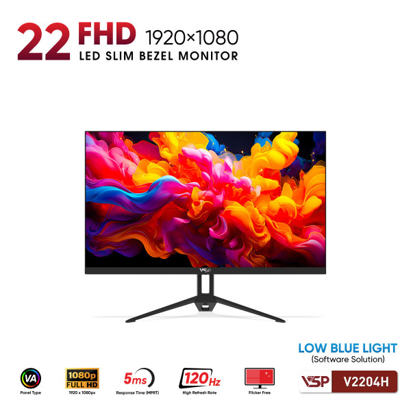 Màn hình phẳng VSP V2204H (21.5 / VA / FHD / 120Hz / 5ms)