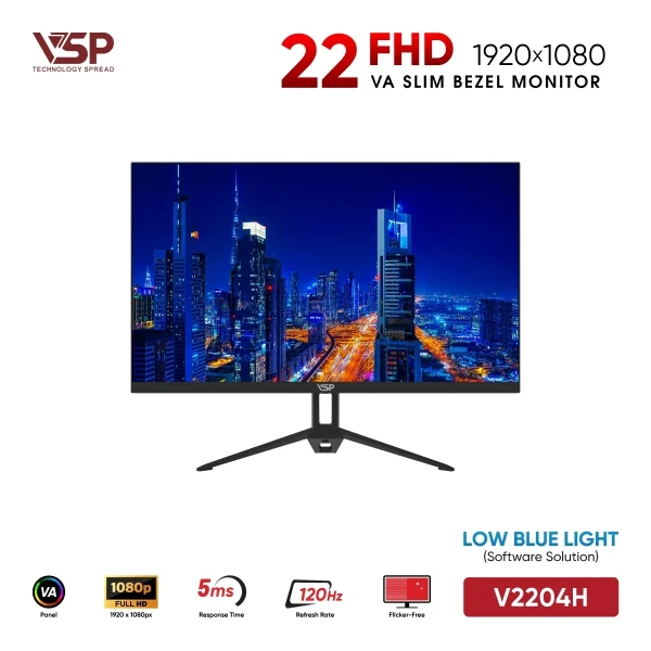 Màn Hình VSP V2204H (22 inch /  FHD / 120Hz / 5ms)