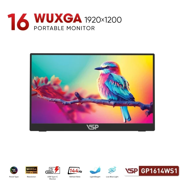 Màn Hình Di Động VSP GP1614WS1 (16inch / IPS / WUXGA / 144Hz / 1ms / Non-Touch)