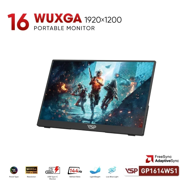 Màn Hình Di Động VSP GP1614WS1 (16inch / IPS / WUXGA / 144Hz / 1ms / Non-Tooth)
