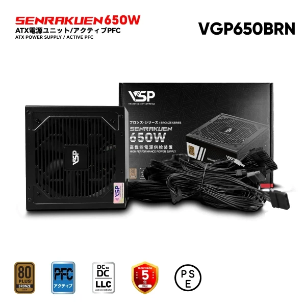 Bộ Nguồn VSP SENRAKUEN 650W - 80plus Bronze