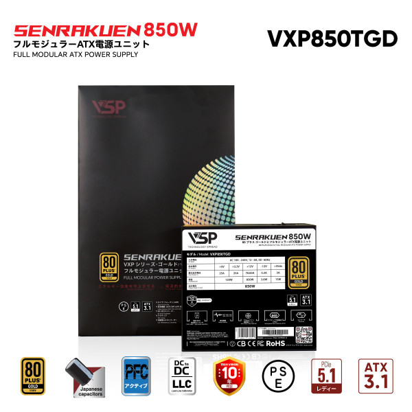 Bộ Nguồn VSP SENRAKUEN 850W - 80 Plus Gold