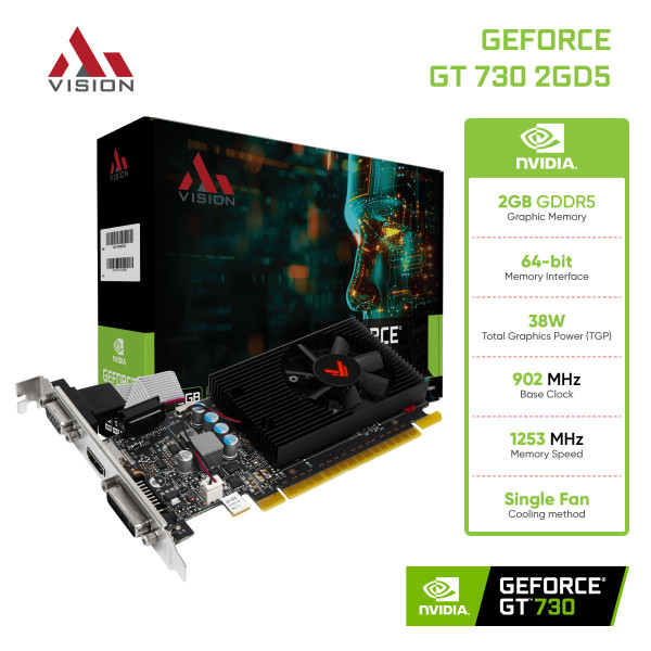 Card Màn Hình AiVision GeForce GT 730 (2GB GDDR5 / 64-bit / Single Fan)
