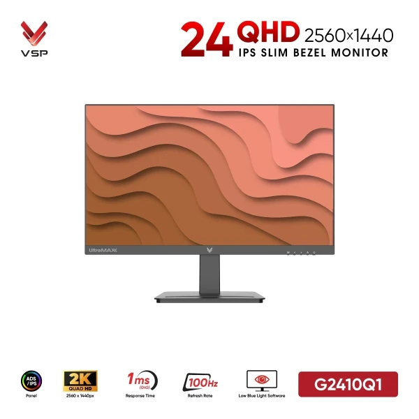 Màn Hình VSP G2410Q1 (24inch / 2K QHD / IPS / 100Hz / 1ms / Tích hợp Loa Kép)