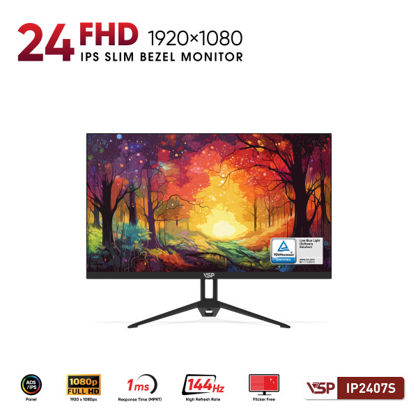 Màn Hình Máy Tính VSP IP2407S Đen (24 Inch / FHD / IPS / 144Hz / 1ms)