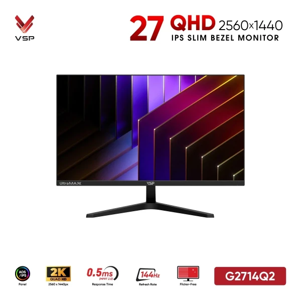 Màn Hình Máy Tính VSP G2714Q2 (27 Inch / 2K QHD / IPS / 144Hz / 0.5ms)