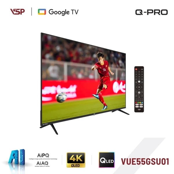 VSP Smart TV 55 inch Q-PRO Series (4K QLED / Google TV / AiPQ / AiAQ Karaoke)