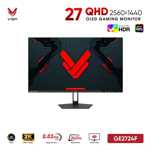 Màn Hình VSP GE2724F (27 inch 2K QHD / QD-OLED / 240Hz / 0.03ms / HDR)