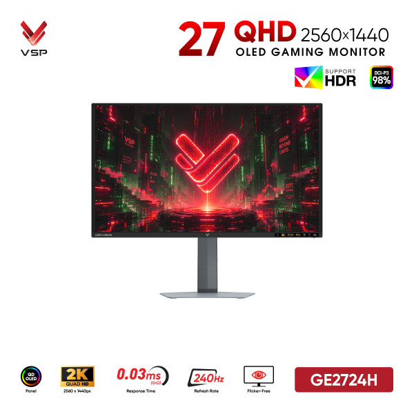 Màn Hình VSP GE2724H (27 inch 2K QHD / QD-OLED / 240Hz / 0.03ms)