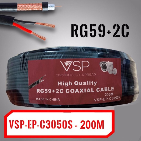 Cáp đồng trục camera kèm cấp nguồn VSP-EP-C3050S - 200M