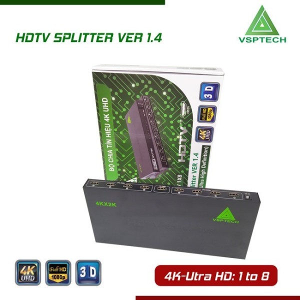 Bộ chia tín hiệu HDMI SPLITTER -4K-Utra HD 1 ra 8 HDMI