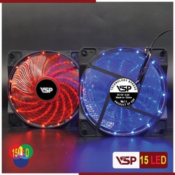 Fan led 15 bóng nhiều màu (Đỏ - Xanh)