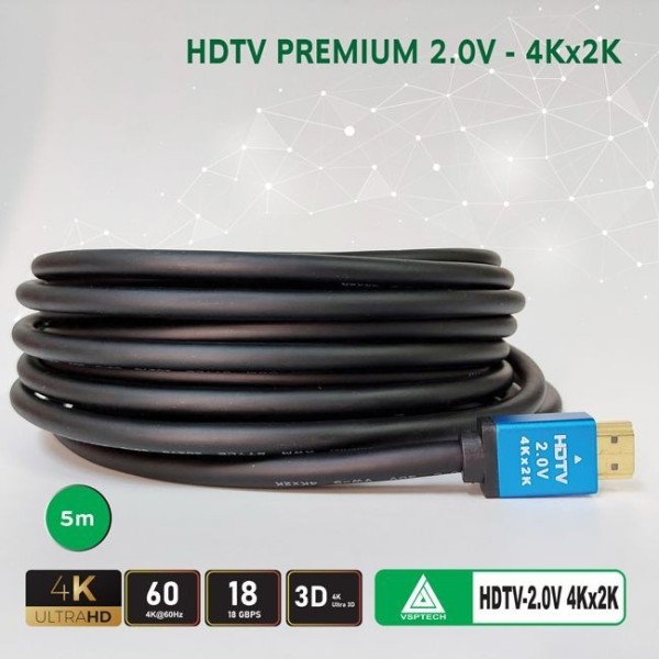 Cáp HDMI VSPTECH premium 2.0V - 5m