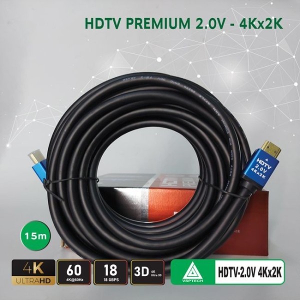 Cáp HDMI VSPTECH premium 2.0V - 15m