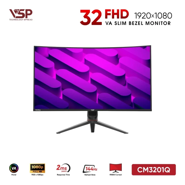 Màn Hình Gaming VSP CM3201Q (32 inch / VA / FHD / 144Hz / 2ms)