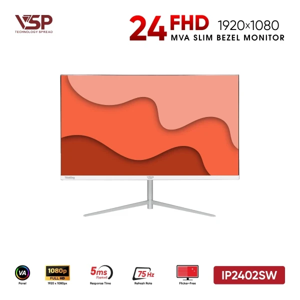Màn Hình VSP IP2402SW White(24 inch / MVA / FHD / 75Hz / 5ms)