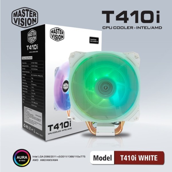 Tản nhiệt CPU Masster  Vision T410i - Led RGB - Trắng