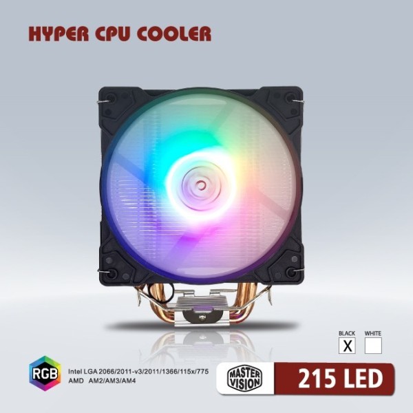Tản nhiệt CPU VSP Masster  Vision 215 LED Đen