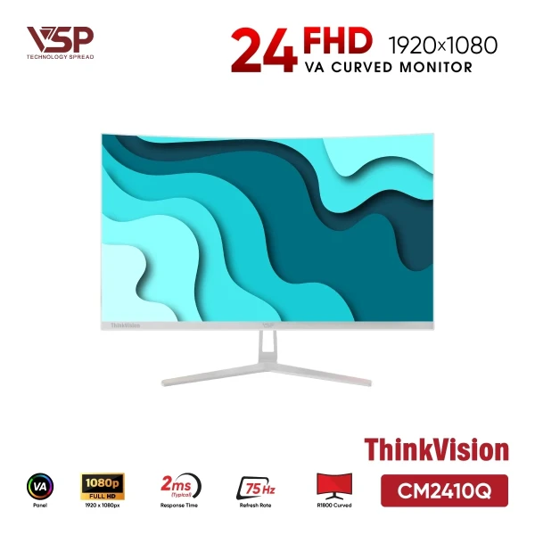 Màn Hình VSP CM2410Q White (24 inch / VA / FHD / 75Hz / 2ms)